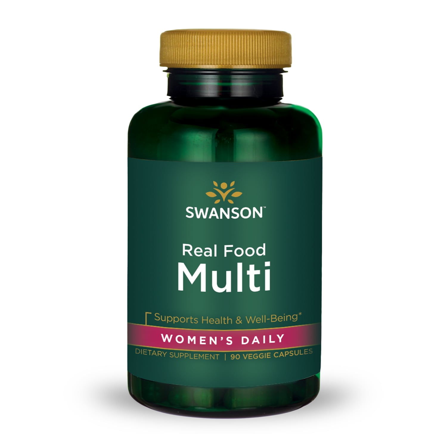 Swanson Real Food Multi Women's Daily Vitamin Vegetable Capsules, 90 Count