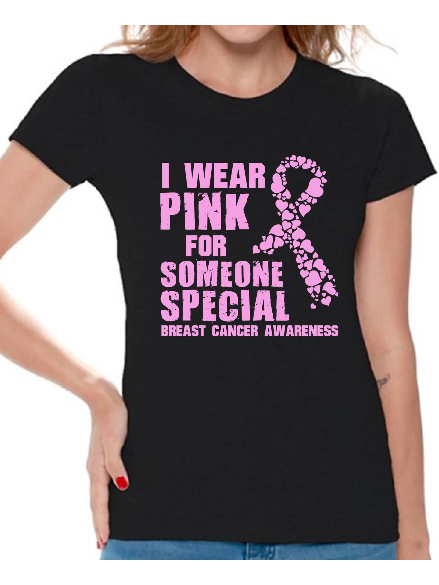 Someone Special Breast Cancer awareness T-shirt PINK Ribbon survivor support Tee 