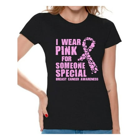 Awkward Styles Cancer Shirts I Wear Pink For Someone Special T-Shirt Breast Cancer Awareness Women's Shirt Breast Cancer Survivor Gifts Pink Ribbon Tshirt for Women Pink Cancer Support Ribbon (Best Gifts For Someone With Cancer)