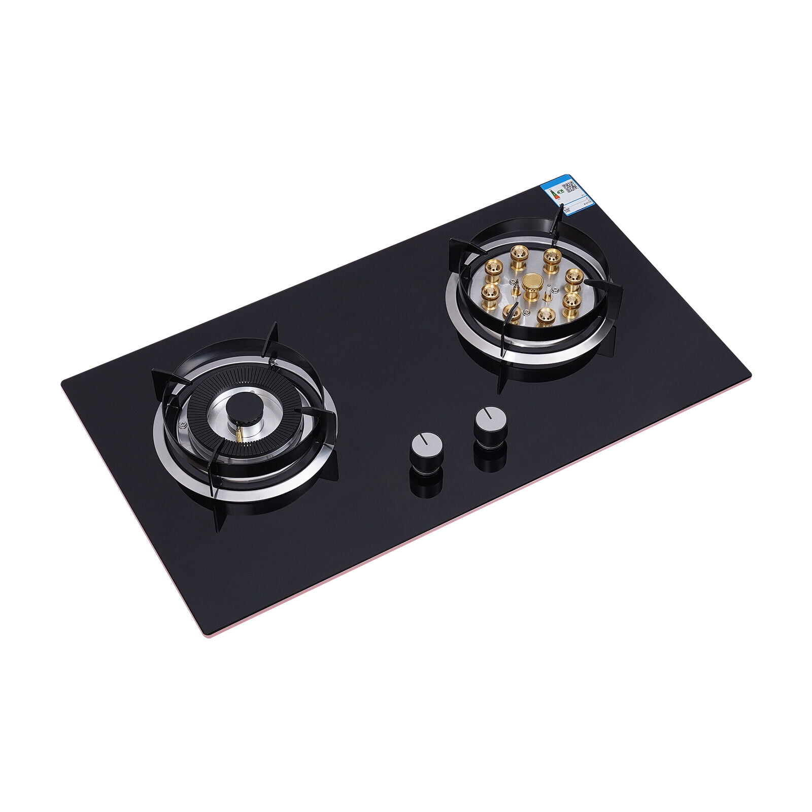 Modern Black 2 Grade Gas Stove Press-rotation Ignition Can Be Used in Home Kitchens, Homestays, And Other Places