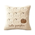 thumbnail image 2 of Dmlowu Fall Pumpkin Pillow Covers for Couch, Soft Plush Corduroy Embroidered Pillow Cases for Thanksgiving Halloween Decorations, Warm Autumn Orange, 18 x 18 inch, 2 of 7