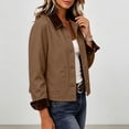 thumbnail image 6 of Valufy Women's Barn Jacket, Button Front Chore Jacket with Contrast Collar, Patch Pockets and Long Sleeves, Casual Workwear Layer for Fall, 6 of 9