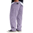 thumbnail image 2 of Corduroy Pants for Men 2025 Fall Winter Drawstring Elastic Waist Loose Casual Baggy Pants with Pockets Trousers, 2 of 6