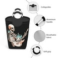 thumbnail image 2 of DouZhe 50L Rectangular Laundry Basket, Rock Skeleton Guitar Prints Waterproof Foldable Laundry Hamper with Aluminum Handles, 2 of 6
