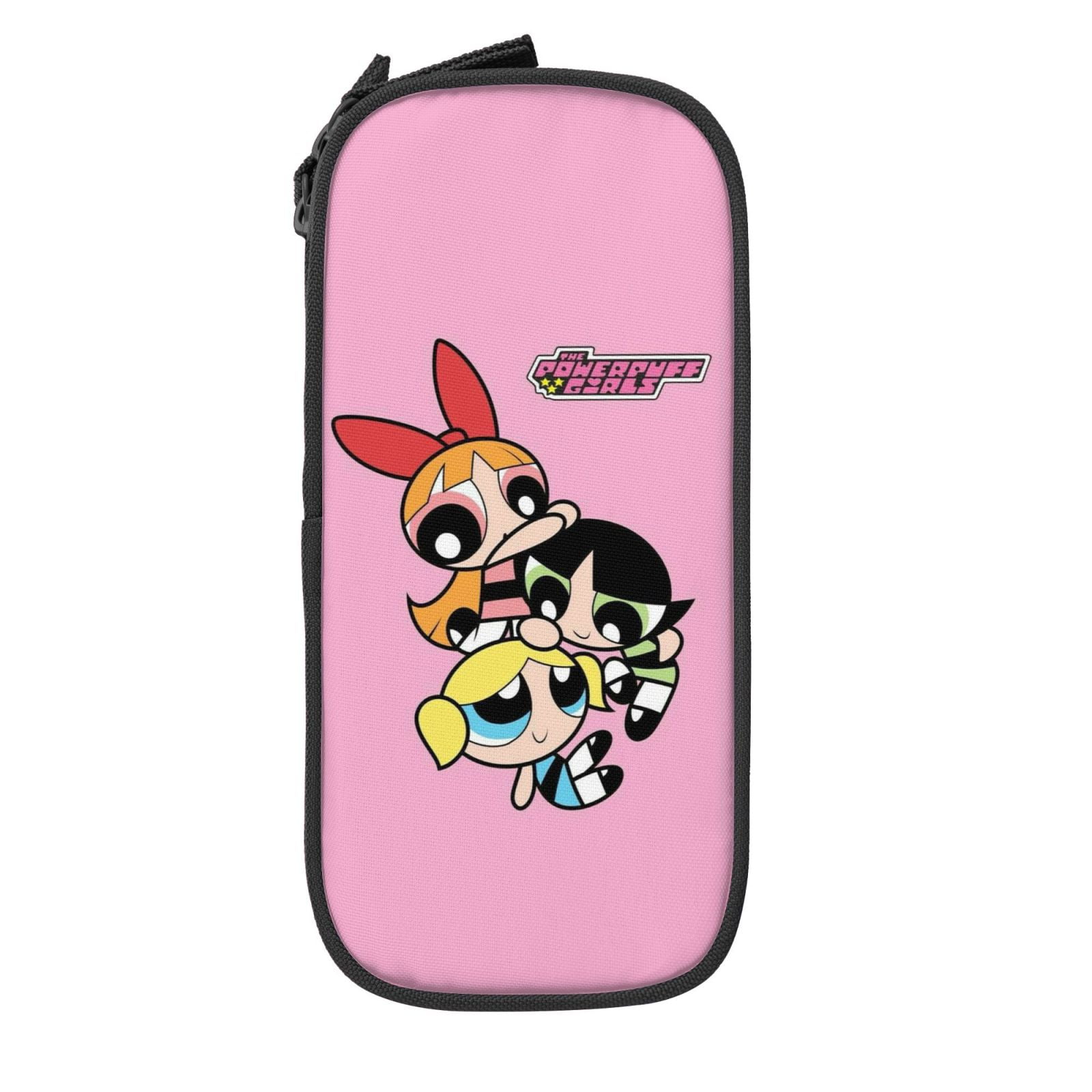 The Powerpuff Gi-rls Pencil Case Large Capacity Pencil Pouch Penbag Office Stationery Organizer Travel Makeup Bag Black