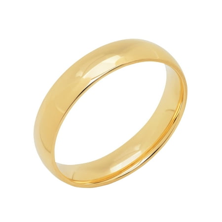 Unisex 14kt Yellow Gold High-Polished Wedding Ring, 4mm