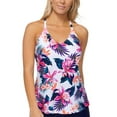 thumbnail image 1 of Island Escape Maya Bloom Printed Racerback Tankini Top, Created for Macy's Women's Swimsuit - White 8, 1 of 1