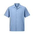 thumbnail image 6 of CBASIHI Mens Short Sleeve Button Down Shirts- Summer Casual Loose Fit Breathable Collared Business Work Wear Top Light Blue Size S-3XL, 6 of 7