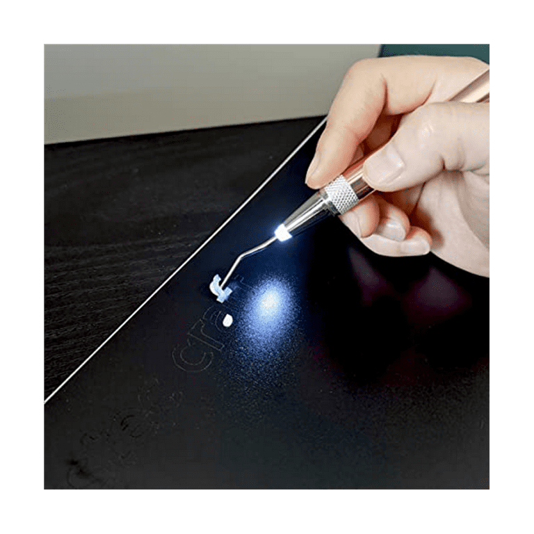 BSRTOP 2 Pcs LED Weeding Tools for Vinyl: Lighted Weeding Pen with Pin & Hook for Removing Tiny Vinyl Paper/Iron Projects Cuts