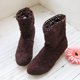 thumbnail image 4 of NECHOLOGY Botas Mujer Adulto Femenino Zapatos Botines para mujer Botas de mujer de otoño de comercio exterior, botines cortos sin cordones con cabeza redonda y tacón bajo hueco de encaje (Brown, 8.5), 4 of 5