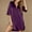 Purple, variant on Sakmal Sleepshirts Nightgowns Women Silky Button Front Loungewear Green Short Sleeve Sleepshirts