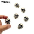 thumbnail image 6 of WRVIAU Skull Decor Magnets Set - Metallic Refrigerator Magnets with Blue Eyes - Home Kitchen Office Art Display 6 Pack, 6 of 7