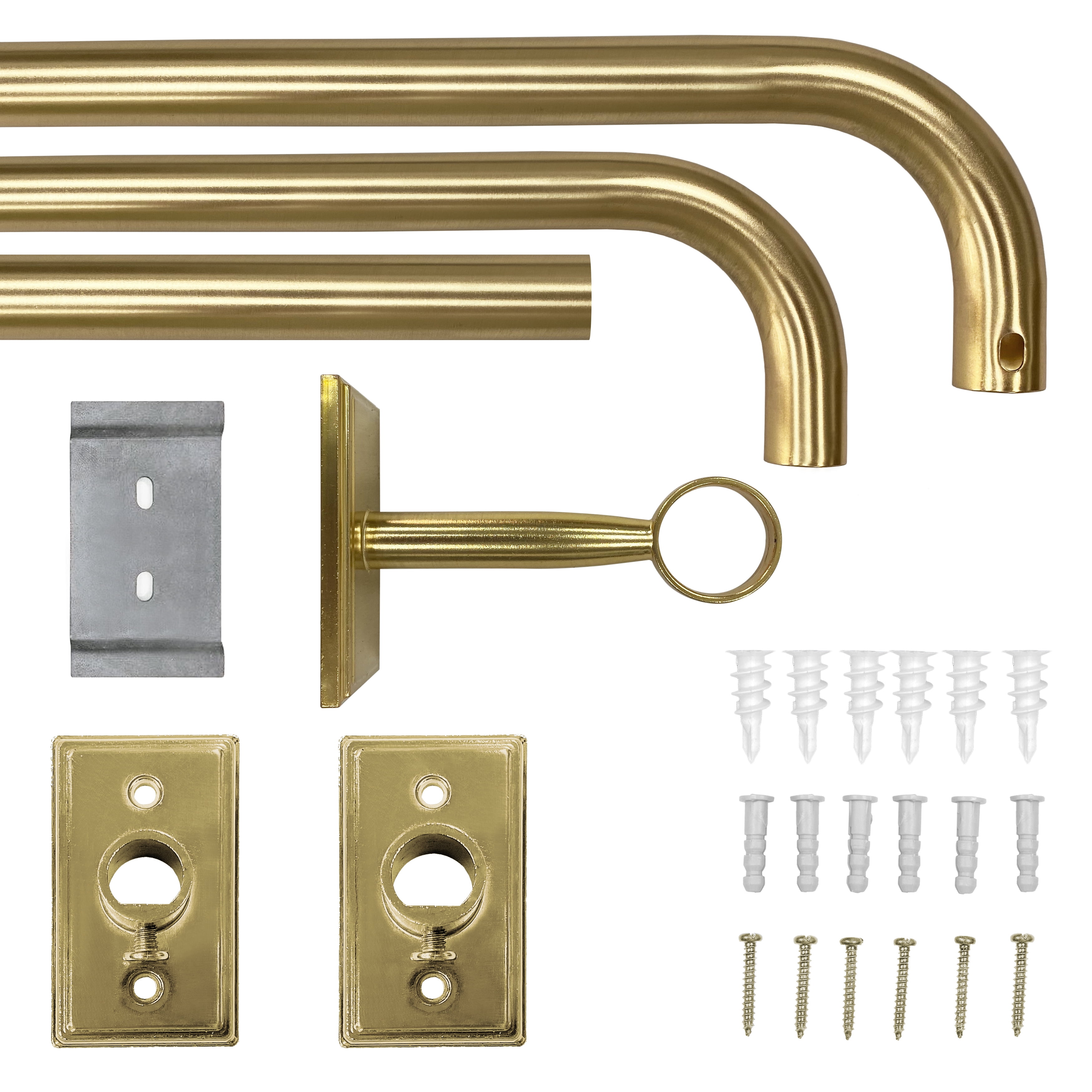 Better Homes & Gardens 1” Brass Metal French Wrap Curtain Rod 42-120”