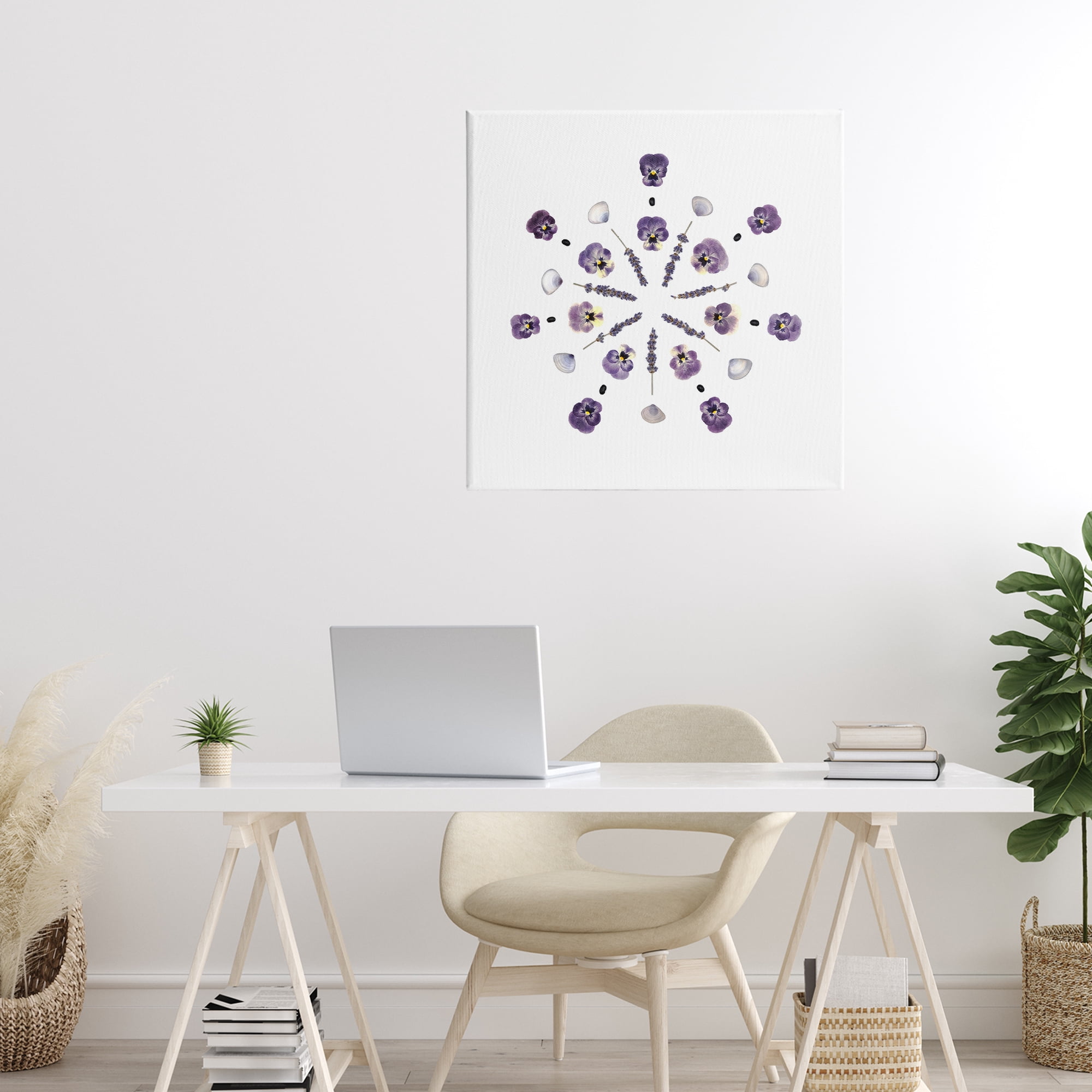 Stupell Industries Pansies & Lavender Symmetry Canvas Wall Art, design by Beth Adoette
