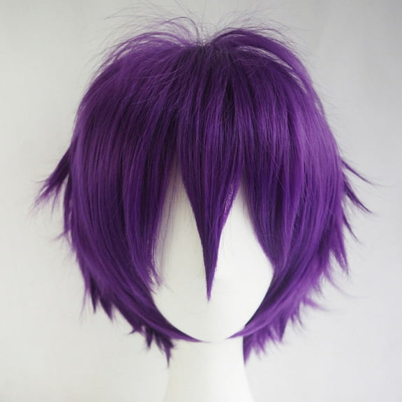 XmhyTop Short Cosplay Wig, 100% Synthetic Hair for Party & Costume Events, Purple