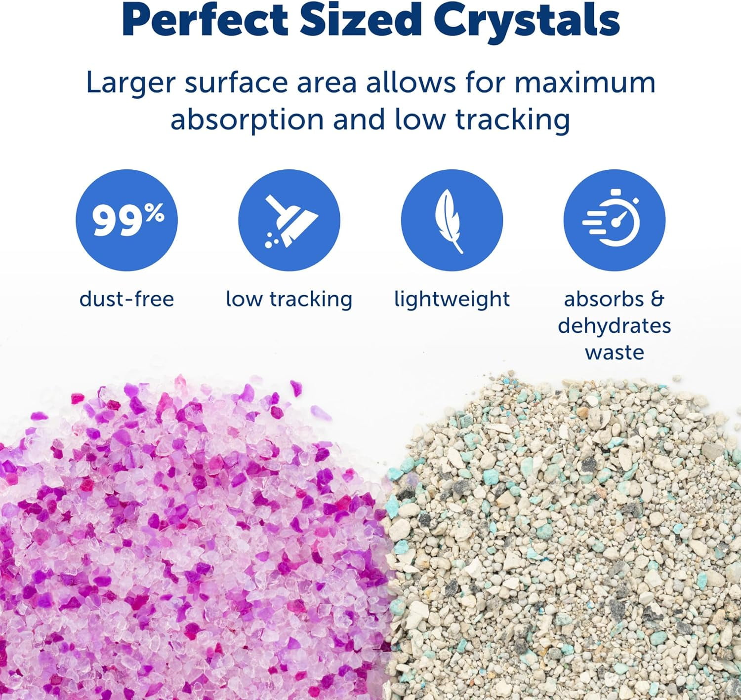 PetSafe® ScoopFree Premium Lavender Crystal Litter, 4-Pack – Includes 4 Bags of Lightly Scented Litter – Absorbs Odors 5x better than Clay Clumping – 4.3lb each bag