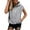 Grey, variant on Women's Plus Size Fashionable Letter Hooded Short Sleeve Sweatshirt, Loose Fit, Polyester Material, for Various Activities
