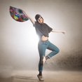 thumbnail image 3 of 33cm Reflective Folding Fan Reflective Kung Fu Fan Gifts Stage Performance A7T2, 3 of 8