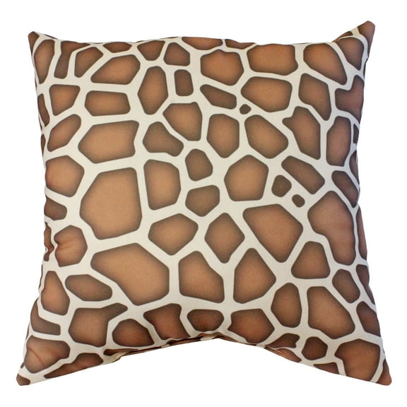 Everything Comfy Giraffe Print Decorative Throw Pillow, 16x16 Inch, Natural,