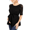 Motherhood Maternity Women's Lace Peplum Top Black Size Large
