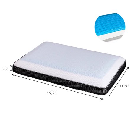 BN-LINK Medium Gel Memory Foam Bed Pillow - Ideal for Side, Back and Stomach Sleepers