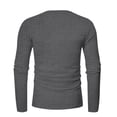 thumbnail image 4 of TAGOLD Men Fall Winter Sweater Tops,Men's Solid Color Casual Sports Round Neck Pullover Button Sweater Long Sleeve Round-Neck Blouses, 4 of 5