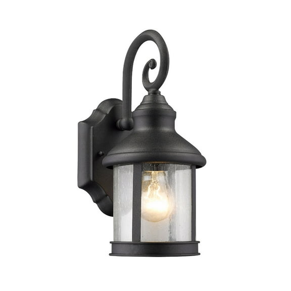 CHLOE Lighting GALAHAD Transitional 1 Light Black Outdoor Wall Sconce 12" Height