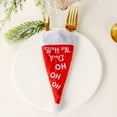thumbnail image 5 of Juego de vajilla navideña de 8 piezas: gorro navideño rojo, cubiertos navideños, portavajillas, tenedor, cuchara, bolsita, portavajillas, vajilla navideña, decoración para botellas de vino., 5 of 5