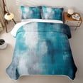 thumbnail image 2 of Homewish Blue Tie Dye Bed Spread Queen,Retro Abstract Artwork Queen Coverlet Set,3 Pieces, 2 of 7