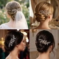 thumbnail image 5 of Miallo Elegant Floral Hair Jewelry - Silver Rhinestone Headpiece for Brides & Bridesmaids - Wedding Hair Accessories, 5 of 7