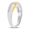 thumbnail image 4 of FB Jewels 10kt Two-tone Gold Mens Round Diamond 3-stone Wedding Ring 1/2 Cttw, 4 of 4
