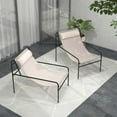 thumbnail image 2 of Costway 2PCS Patio Sling Lounge Chair with Removable Headrest Pillow Breathable Seat Porch, 2 of 8