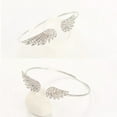 thumbnail image 3 of opvise Women Silver Color Rhinestone Angel Wings Bangle Cuff Bracelet Jewelry, 3 of 8