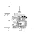 thumbnail image 3 of 925 Sterling Silver Small Sport game Number 35 Charm Pendant Necklace 20x14mm Wide - Pendant for Women, 3 of 4