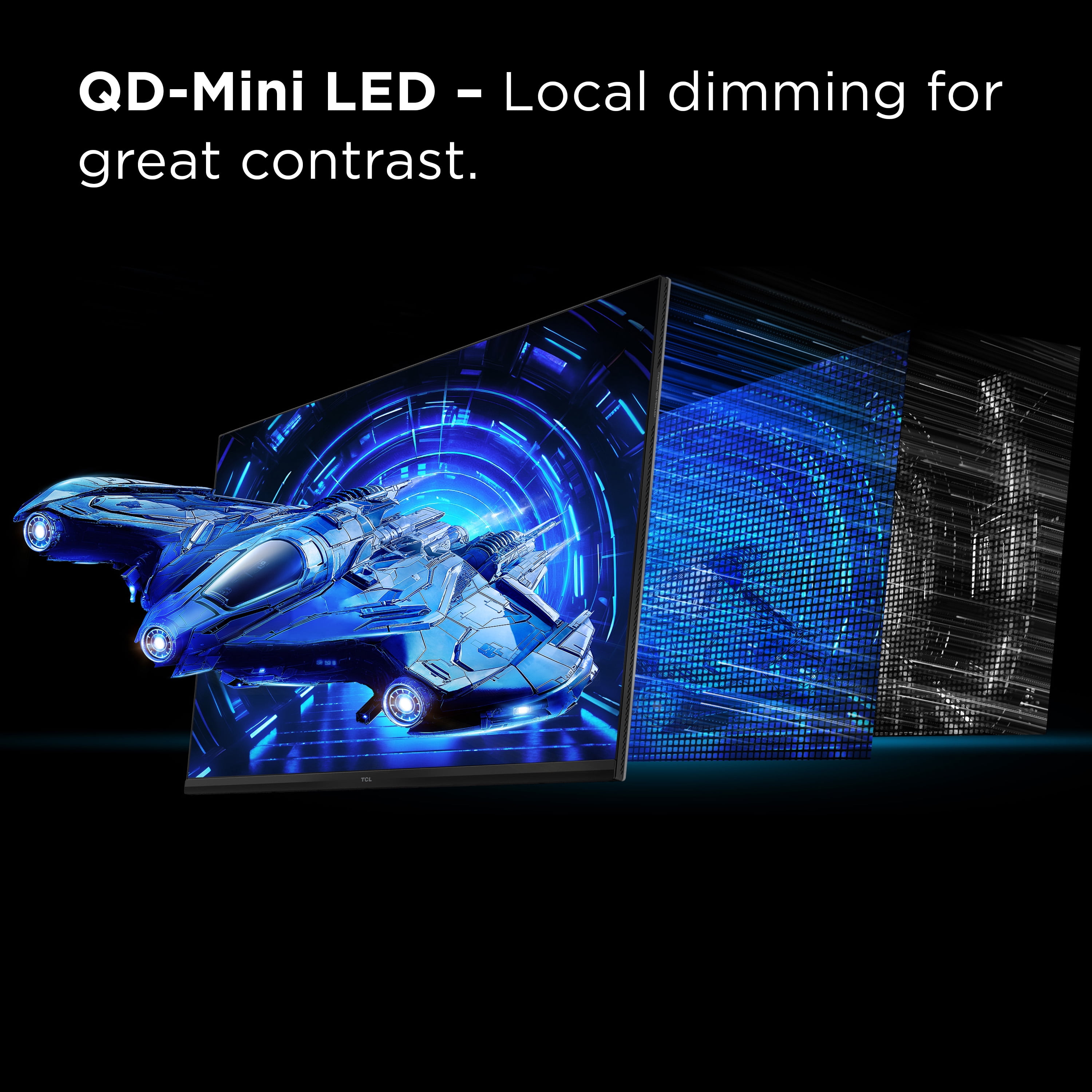 TCL 32” G64 Series QHD HDR QD-Mini LED Gaming Monitor, 180Hz Refresh Rate, LD336 Precise Dimming Series, HDR600 Brightness, 1ms, AMD FreeSync