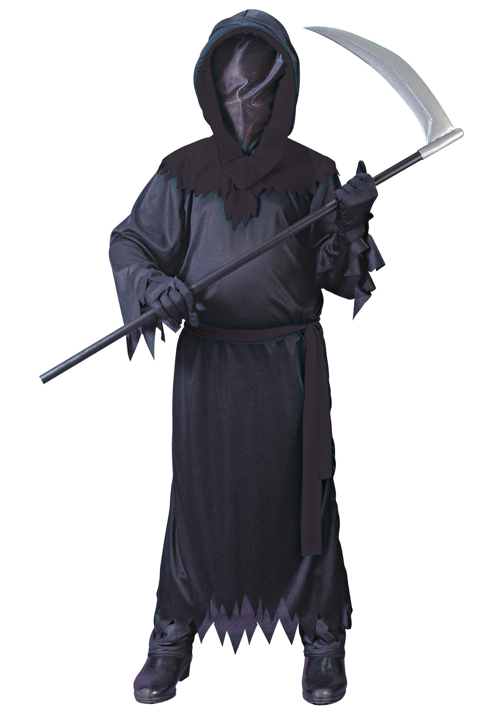 Kids Haunted Mirror Ghoul Grim Reaper Costume Boys Girls Halloween Fancy Dress 