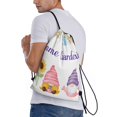 thumbnail image 4 of Yiaed Watercolor Gnome Garden Print Drawstring Bags Drawstring Backpack Bulk String Back Pack Gym Sport Bag-Small, 4 of 5