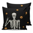 thumbnail image 7 of Outdoor Throw Pillow Cover Halloween Funny Skull Skeleton Waterproof Cushion Covers 2 Pack Spooky Pumpkin Ghost Face on Black Pillow Cases Home Decoration for Patio Garden Couch Sofa, 7 of 7
