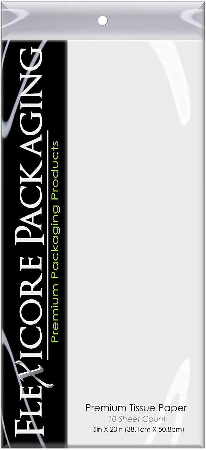 Flexicore Packaging White Gift Wrap Tissue, (10 Rolls)