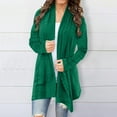 thumbnail image 2 of Fiaer Womens Cardigans Sweaters Plus Size Long Sleeve Hollow out Breathable Casual Trendy Lightweight Front Open Tops with Pocket Green XL, 2 of 6
