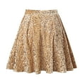 thumbnail image 5 of JIKNTTR Sequin Skirts For Women Fashion High Waist Pleated Skirt Holiday Party Sequin Skirt Flowy Shiny Glitter Mini Short Skirts Versatile Skirt, 5 of 7