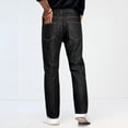 thumbnail image 3 of GINGTTO Men's Elastic Waist Jeans Baggy Straight Leg Denim Pants Casual Relaxed Fit Stretch Skateboard Work Pants with Pockets, 3 of 7
