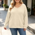 thumbnail image 5 of Enjoytime Plus Size Tops for Women Trendy Knit V-Neck Long Sleeve Shirts Loose Casual Fashion Fall Clothes 2026, 5 of 6