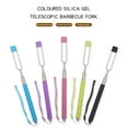 thumbnail image 4 of Reheyre Telescopic Barbecue Fork - Anti-Scald Silicone Handle - Reusable - Multifunctional BBQ Tool - U-Shaped Stainless Steel Grilling Fork - Roasting Tool - Camping Accessories, 4 of 8