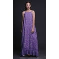 thumbnail image 2 of Bimba Chemise de Nuit Imprimée Florale Violette Forget Me Not Bush pour Femmes, Robe Maxi à Bretelles Spaghetti, Taille Moyenne, 2 of 5