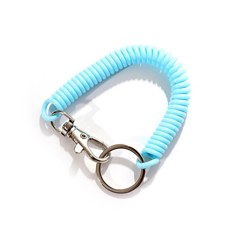 Wristband Antilost Metal Carabiner Keyring Wrist Coil Key Cord Clasp