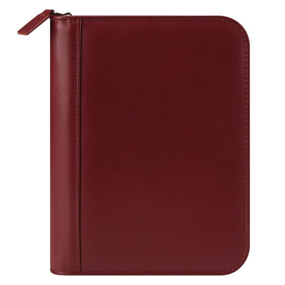 FranklinCovey FC Signature Leather Zipper Binder (Compact Size, Red)