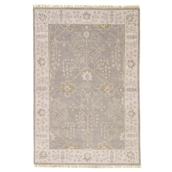 Reagan Border Area Rug in Gray and Beige (12 ft. L x 9 ft. W)