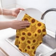 thumbnail image 6 of Sikiie Yellow Leopard Print Sunflower Waffle Weave Kitchen Dish Cloth,Super Absorbent Kitchen Dish Towels 16*26 Inches for Dish Rags Washing Dishes, Drying Dishes, 6 of 7