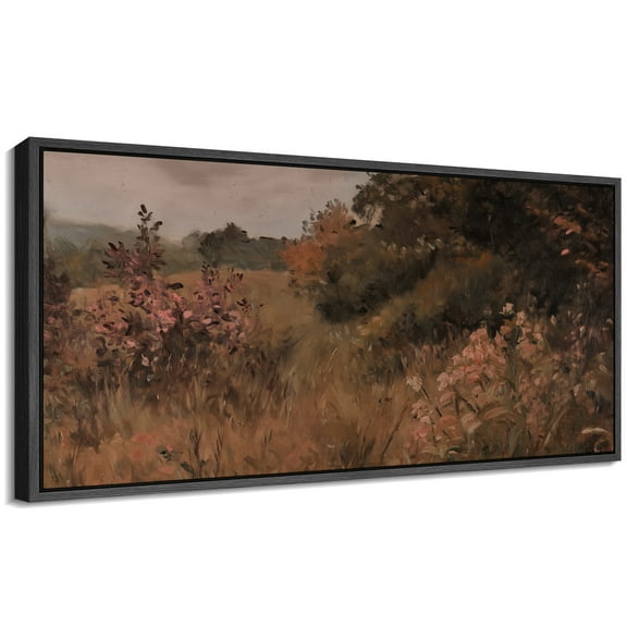 Large Framed Canvas Print Abstract Modern Wall Art Decorative Ready to Hang Painting for Living room Bedroom - 60"x30" Black Frame